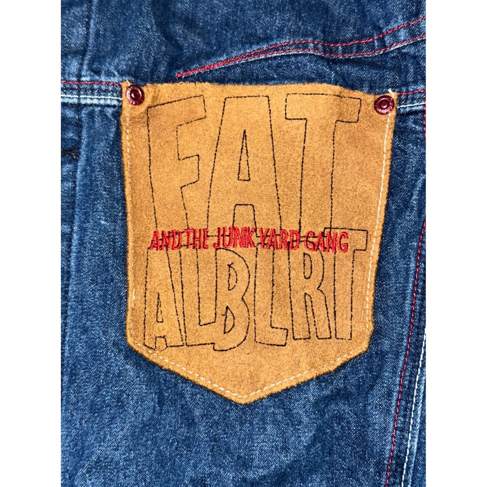 Platinum‎ Fubu Kids Jacket 12/14 Fat Albert Gang Big Patch Black Denim Vintage - Picture 2 of 13